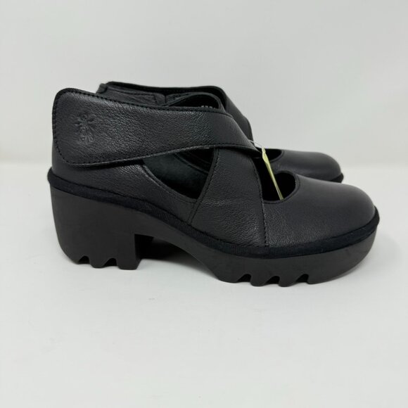 New Fly London Togo Loafer Black Leather Sz 37 - Picture 4 of 13